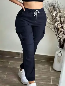 Women's trousers with side pockets, slim fit, suitable for office wear, stylish and comfortable, perfect for both work and leisure occasions, Casual Fashion Pants