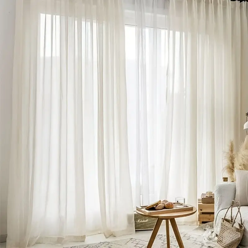 Single panel Japanese-style linen blackout curtain with sheer privacy, high-quality skin-friendly fabric, multi-functional top hooks, unlined. Suitable for living rooms, bedrooms, studies, balconies, bay windows, and various home decor scenarios