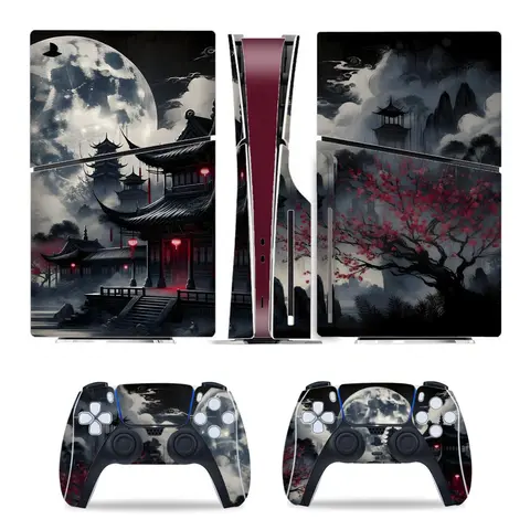 Moon Pattern Game Console Sticker, Stylish 1 Set Waterproof Self Adhesive Console Sticker, Decorative Console Protector for PS5 Slim, Diy Sticker, Pvc Waterproof Stickers