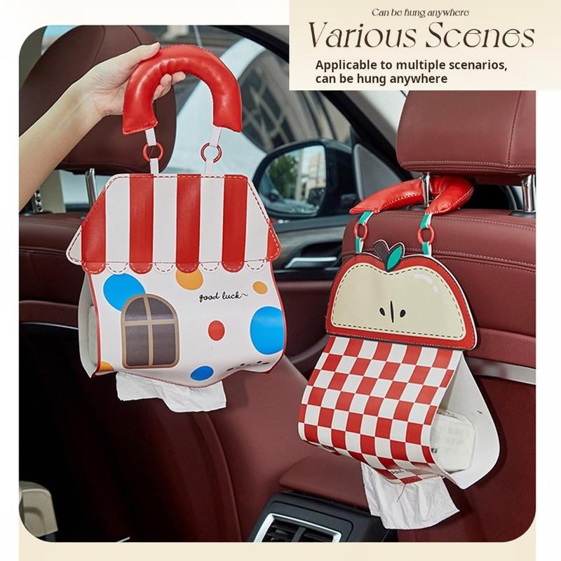 Cute Waterproof Hanging Tissue Holder for Bathroom, Wall-Mounted Tissue Box for Facial Towels and Paper Rolls, Stylish Toilet Tissue Storage Bag, Bathroom Accessories