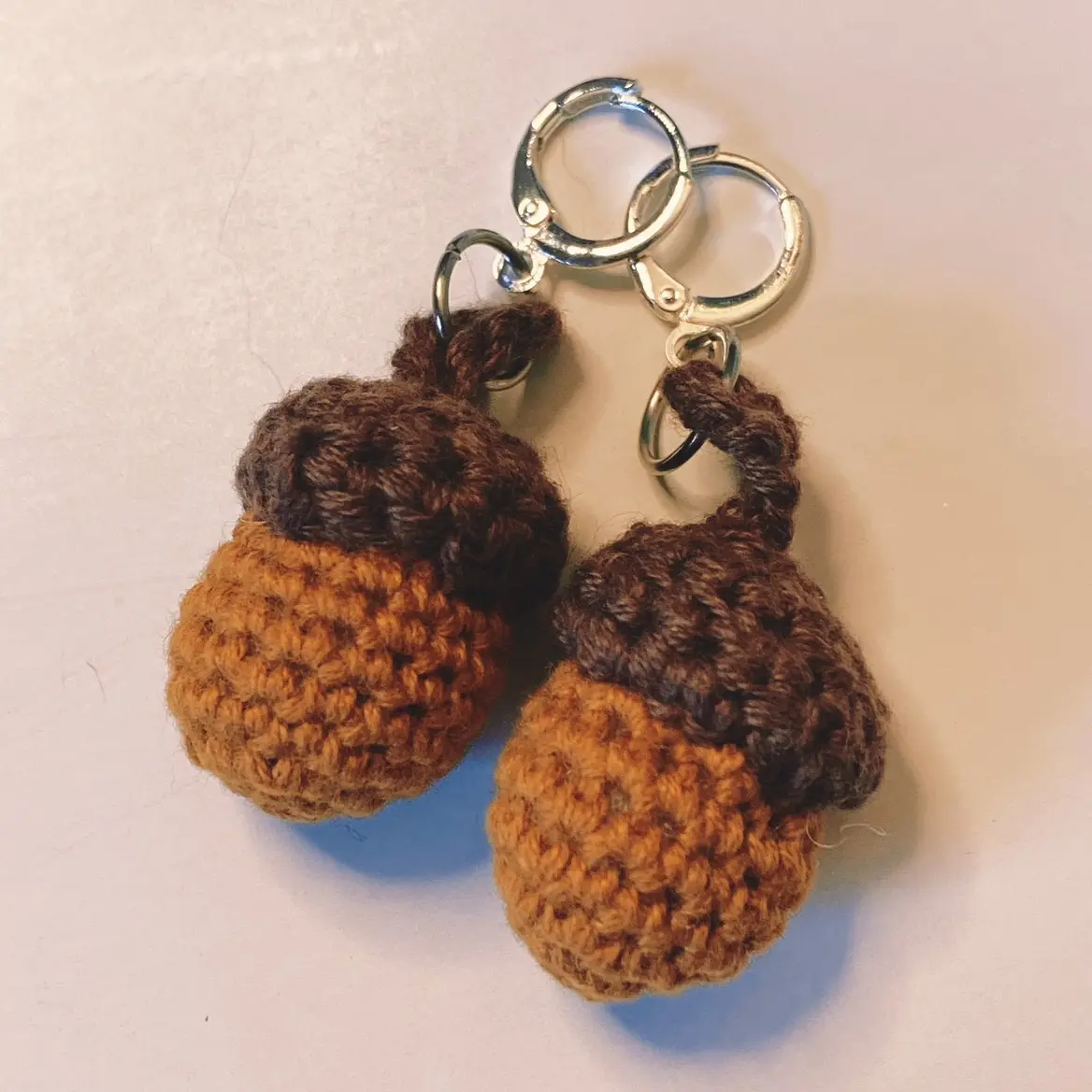 Lesbian Earrings For Everyone - ACORNS! nature inspired crochet woodland fall jewelry