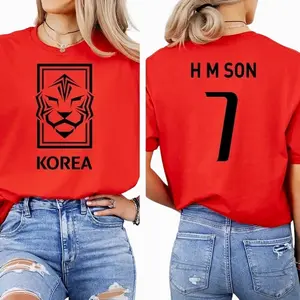 Son #7 Korea Inspired Jersey Style Graphic Tee, 2-Sided Star Player Tribute For Fans, Soccer Tournament Custom Gift Unisex T-Shirt