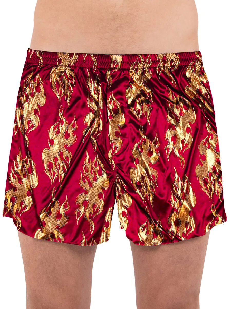 INTIMO Menswear Men's Breathable, Elastic, Stylish Foil Print Flames All Over Print Boxer Shorts Underwear, All Over Print Men's Boxer Briefs