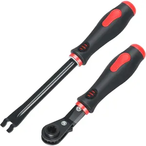 Automatic Slack Adjuster Tools, 5/16" Brake Adjustment Tool Ratcheting Wrench Air Brake System Adjustment Wrench Tools Set for Semi Truck Big Truck Trailers(2-Piece)