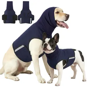 Dog Anxiety Relief Calming Vest, Thunder Shirt for Dogs with Hood, Soft Warm Reflective Calming Coat for Small Medium Large Dogs, Fireworks Thunderstorm Separation Anxiety Relief Dog Clothes
