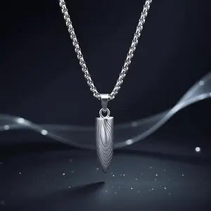 This EJG men's bullet pendant necklace is made of 925 sterling silver, is adjustable in length, and has an anodized finish, making it suitable for everyday wear and a great Christmas gift for men. It's also popular on TikTok.