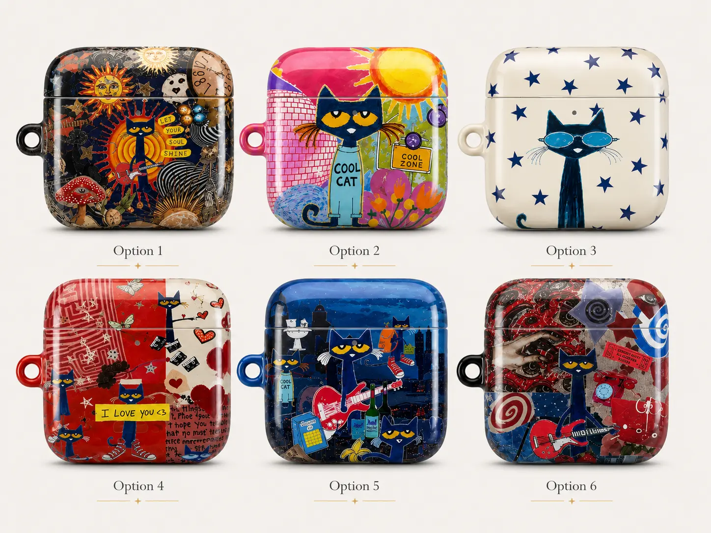 Black Cat Aesthetic AirPods Case, Cute Cool Cat AirPods Pro Case, Colorful Artistic Cat Earbuds Cover, Gift for Cat Lovers