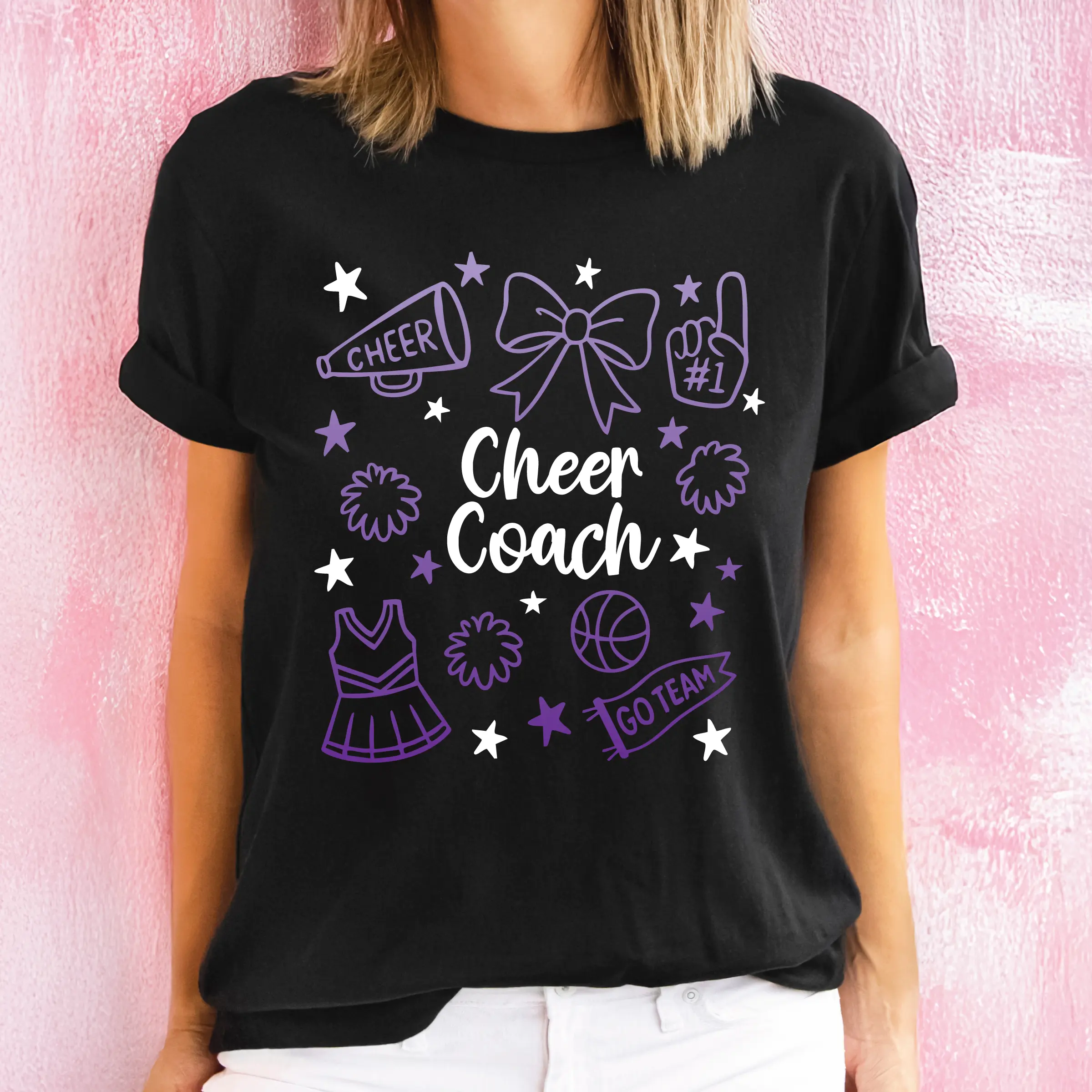 Color Cheer Coach Shirt - Vibrant Design for Cheerleading Practices & Competitions - Perfect for Team Coordination