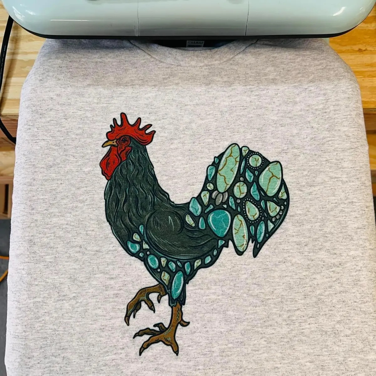 Turquoise rooster Tshirt Turquoise rooster Tshirt
