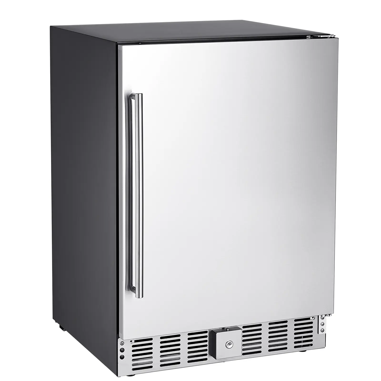 24-Inch Indoor/Outdoor Beverage Refrigerator, 150 QT Freestanding or Undercounter Beverage Fridge, 180 Cans Built-in Beer Fridge with Metal Plate Body for Residential Home Bar Commercial Use