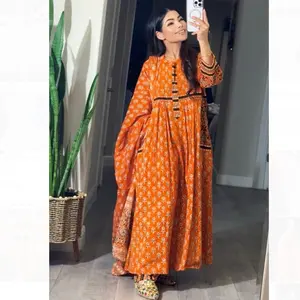 New design Azra paint 3 pis Anarkali set pure mall, cotton fabric  anarkali both side comes to with pocket