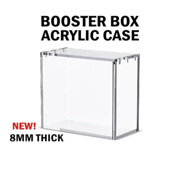 booster box case protector ER Acrylic Pokémon Booster Box Case with Magnetic Lid - 5mm Thick Clear UV  Protection Display Case for Sealed Booster Packs main image 0