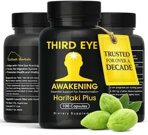 Third Eye Awakening – Organic Haritaki Capsules – King of Herbs for Pineal Gland Decalcification, Third Eye Activation & Intuition – Trusted by Millions of Yogis – 650mg – 100 Vegan Capsules