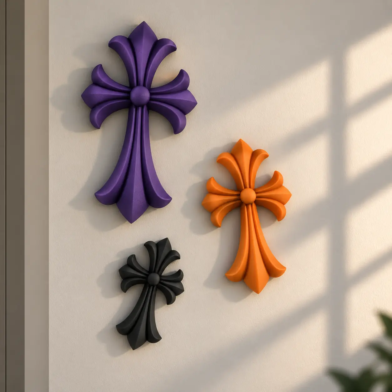 Ornate Cross Wall Decor | Luxury Streetwear Style | Gothic Punk Cross Accent | Alt Aesthetic Room Decor | Choose Size & Color | Punk Rock Home Decor | Emo Aesthetic Wall Sign | Statement Piece Wall Hanging | Car Interior Accent | Room Decor | Bold Decor