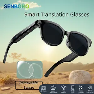 SENBONO AI Smart Glasses HD Video Recording Built-in Speaker Microphone Wireless Calling and Music Playback Suitable for both men and women Voice Assistant AI Translation The Essential Smart Glasses for the Outdoors