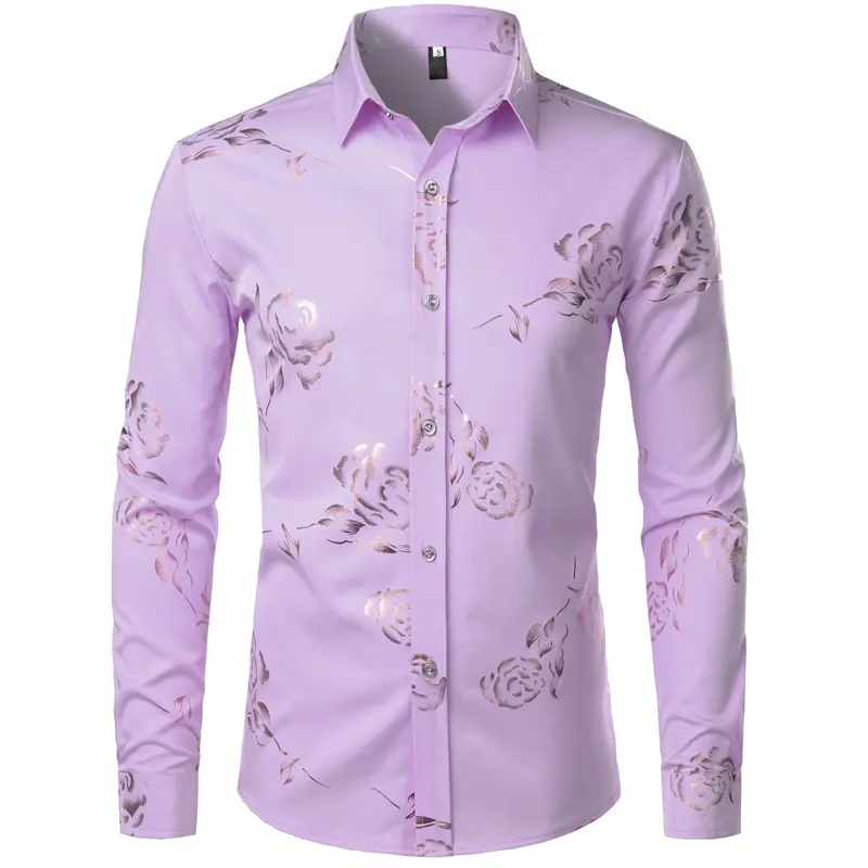 ZEROYAA Mens Hipster Gold Rose Printed Slim Fit Long Sleeve Dress Shirts Prom Performing Shirts summer outfits men sublime shirt funny shirts - TikTok Shop ZEROYAA Mens Hipster Gold Rose Printed Slim Fit Long Sleeve Dress Shirts Prom Performing Shirts summer outfits men sublime shirt funny shirts - TikTok Shop