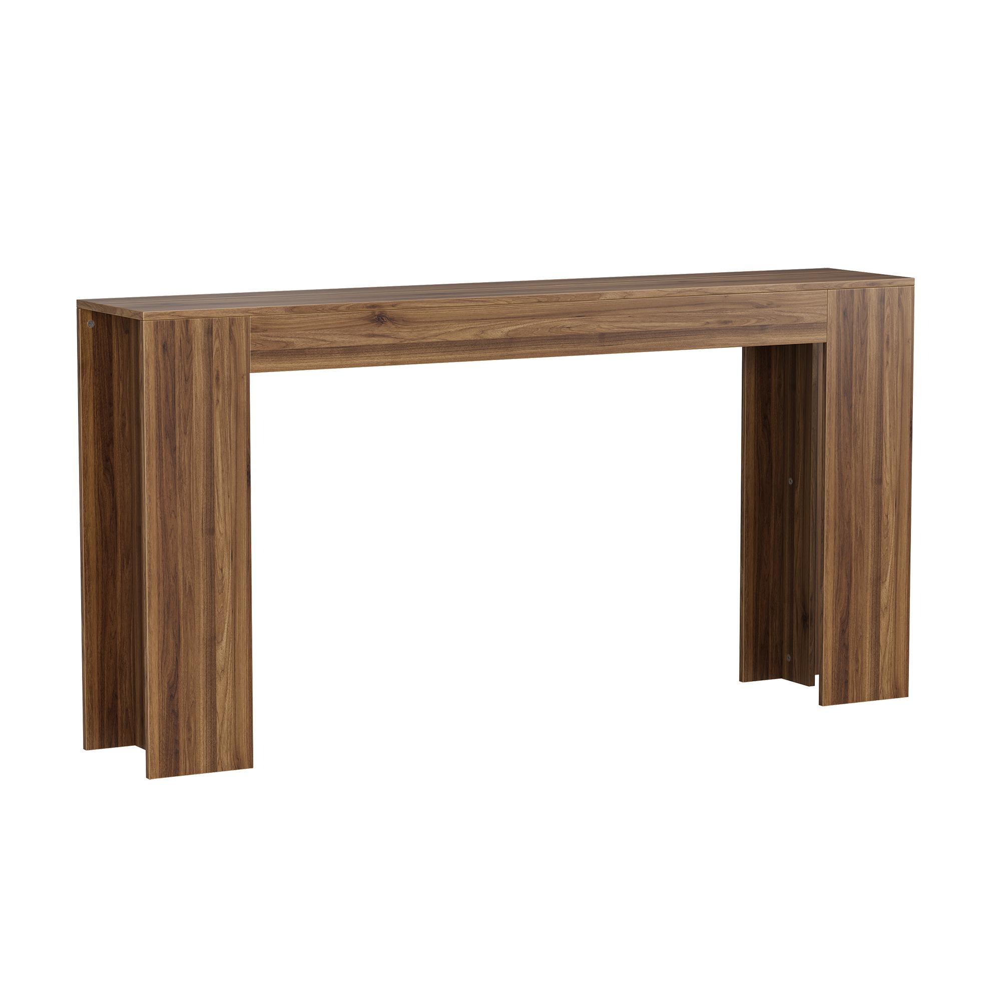 63 in Farmhouse Wood Console Table with Rectangular Tabletop, Narrow Long Indoor Furniture for Entryway Foyer, Easy Assembly Walnut Hall Table 63 in Farmhouse Wood Console Table with Rectangular Tabletop, Narrow Long Indoor Furniture for Entryway Foyer, Easy Assembly Walnut Hall Table