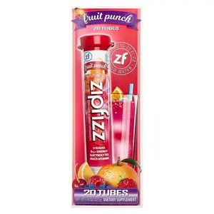 Zipfizz Energy Drink Mix, Fruit Punch, 20 Tubes, 0.39 oz (11 g) Each