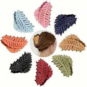8pc Women's Large Fall Leaf Hair Claw Clips - Fashionable Hair Accessories for Daily Use