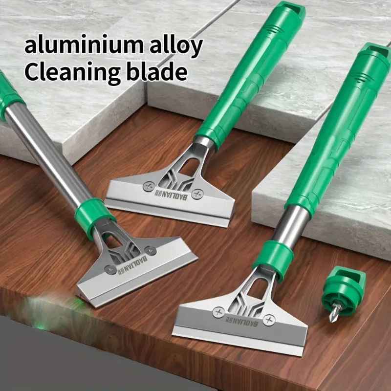 Heavy-Duty Aluminum Alloy Cleaning Scraper, 10.24inch/11.81inch with Replaceable Blade - Includes Screwdriver Tail, PVC Grip Handle & Cutting Protection Cover - Ideal for Walls, Floors, Kitchens, Glass, Glass Surface Cleaner|Ergonomic Grip