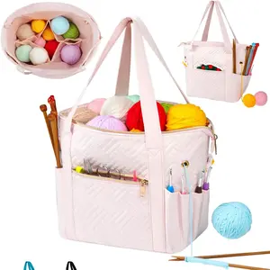 Crochet Bag Organizer, Portable Travel Case for Yarn Balls, Crochet Hooks & Knitting Needles Holder, Bag Accessories