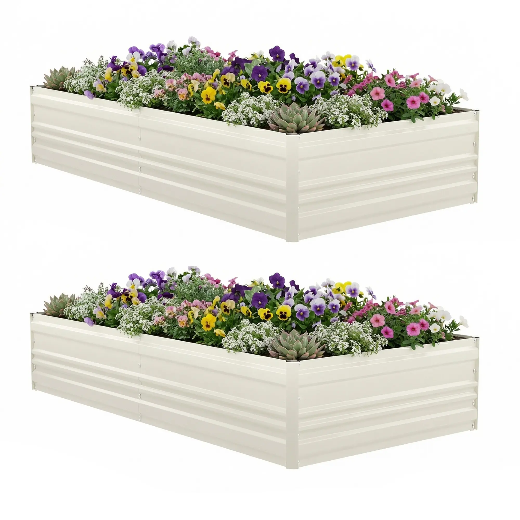 #fathersdaygift WORKPRO Outdoor Galvanized Raised Garden Bed, Rust-Resistant Planter Raised Beds for Vegetable, Flowers, Herbs