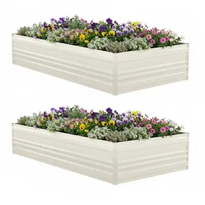#Summervibes WORKPRO Outdoor Galvanized Raised Garden Bed, Rust-Resistant Planter Raised Beds for Vegetable, Flowers, Herbs