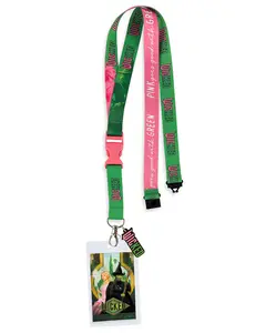 Wicked Brakeaway Lanyard Elphaba Glinda Badge ID Holder With 1 1/2" Rubber Charm