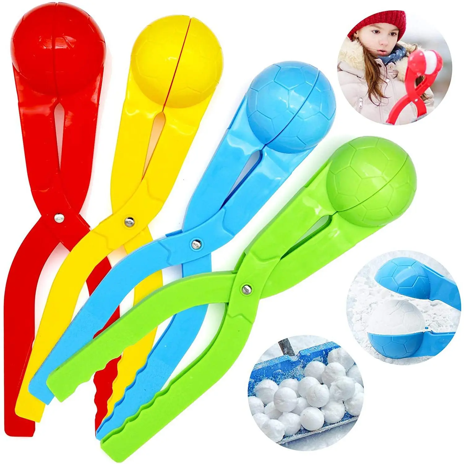 Phthalate-Free Snowball Maker Clip Tongs - 1pc Heart/Snowflake/Duck Mold, Good Flexibility Sports Toy with Flexible Grip, Fast and Good Kids’ Outdoor Sand & Beach Play, Parent-Approved Birthday Gift