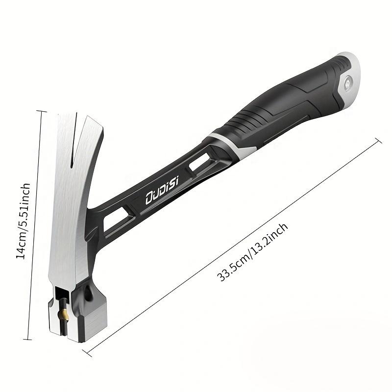 Heavy-Duty One-Piece Claw Hammer, Multi-Functional Claw Hammer Features shock-absorbing nylon handle and non-slip grip High-carbon steel construction with smooth finish Ideal for demolition, Stocking Stuffers,Him Dad Birthday Gift, Clawhammer, Hand Tools
