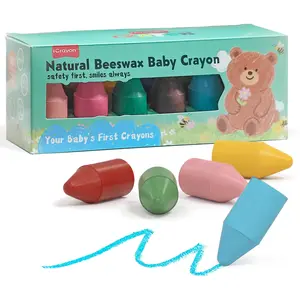 Soy & Beeswax Crayons for Toddlers, Non-Toxic Natural Crayons, Chunky Easy-Grip Design for Little Hands, Unbreakable Baby Art Supplies tiktokshopspringglowup