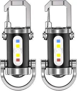 2PCS Rechargeable Keychain Flashlights,High Lumen LED Mini Flashlight,Waterproof & Multi-Mode,for Walking, Searching and Hiking Ideal Holiday Gift Pathway Lighting Christmas Emergency,Travel & Outdoor Use, dimmable light, lamp