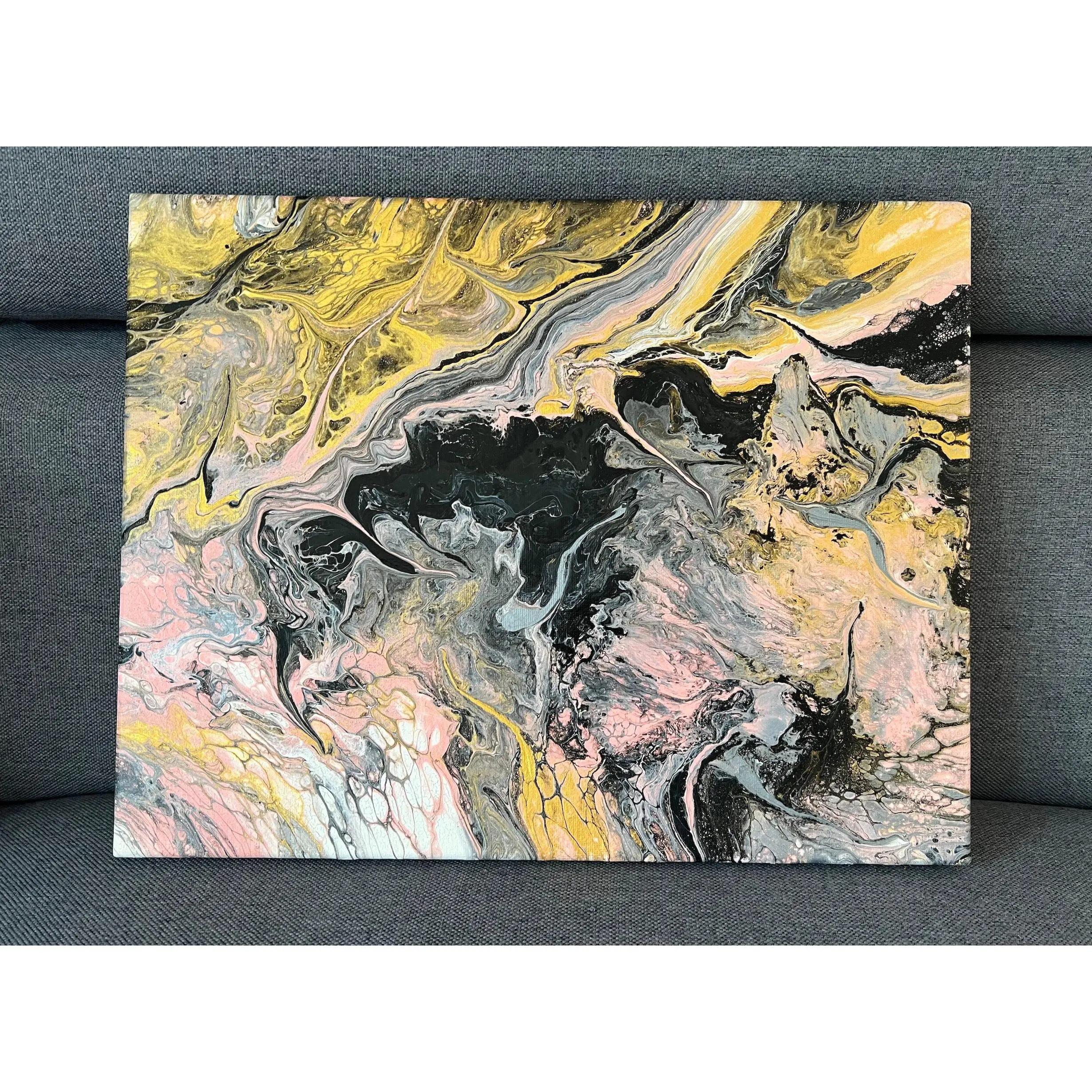 11x14 Abstract "Mystical Movement" Acrylic Pour Fluid Art Collection Painting
