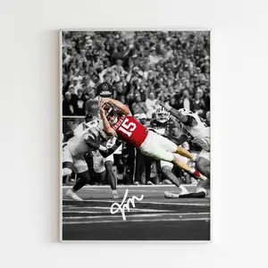 Fernando Mendoza Diving across goaline 4th down Unframed Poster Indiana Championship 2026 front angle High Resolution Print Indiana Hoosiers Undefeated Champions Poster College Football Newspaper Wall Decor Gift For Football Fans Dorm Decor