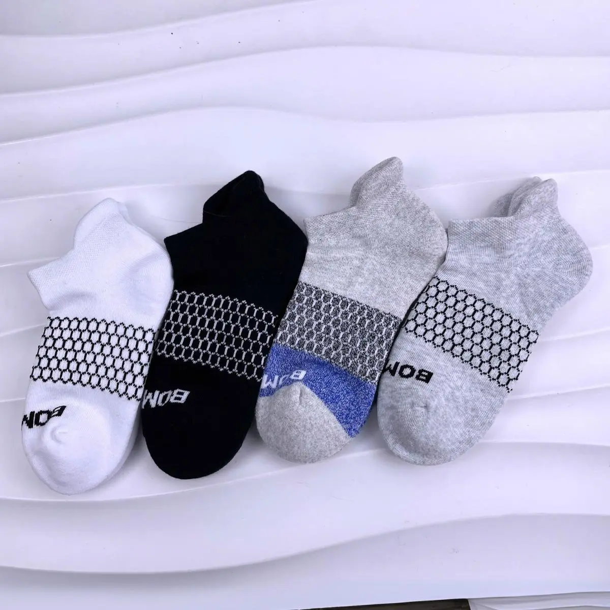 [Pack 3] BomBas Honeycomb Ankle Support Solid Socks for Women, Men | Multi Colors Unisex Running Socks, Seamless Toe, Compression Socks | Stylish Socks