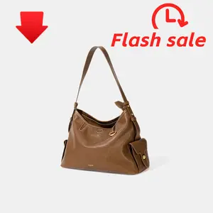 Unisex Daily Hobo Handbag, 4 Sizes (XL, L, M, S), Large Capacity Crossbody Laptop Bag for Work & Travel. Equipped with adjustable shoulder strap, made of premium genuine leather.