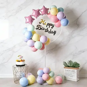 Round Balloon Stand Ring Balloon Garland Wedding Birthday Party Decoration Plastic Balloon Circle PVC Floating Column Indoor Event Decor