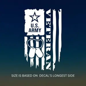 U.S ARMY Veteran American Flag vinyl decal, car decal, window vinyl decal, Army veteran decal