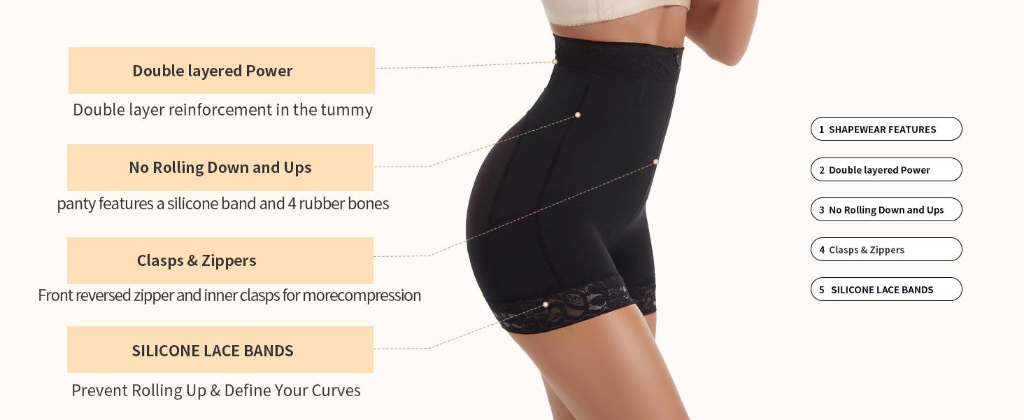 Women's Faja Hip Lift Body Shaper Women's Tummy Control Belt Steel Bone Body Shaping Shorts Slim Fit Flat Tummy Hip Lift Body Shaping Panties With Hook Zipper Body Shape