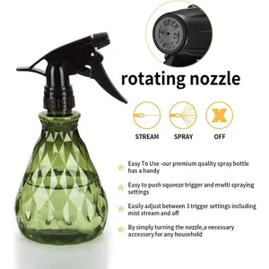 Two spray bottles, water spray bottles, reusable, adjustable, refillable with cleaning solution, used for gardening and plants Home Household Items