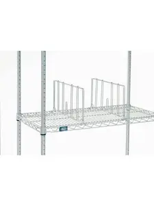 Nexel Industries AD824C Industrial Chrome Shelf Divider, 24x8 in, Indoor Furniture Storage Rack Organizer - Dividers for Room Organization, Dividers Room Dividers