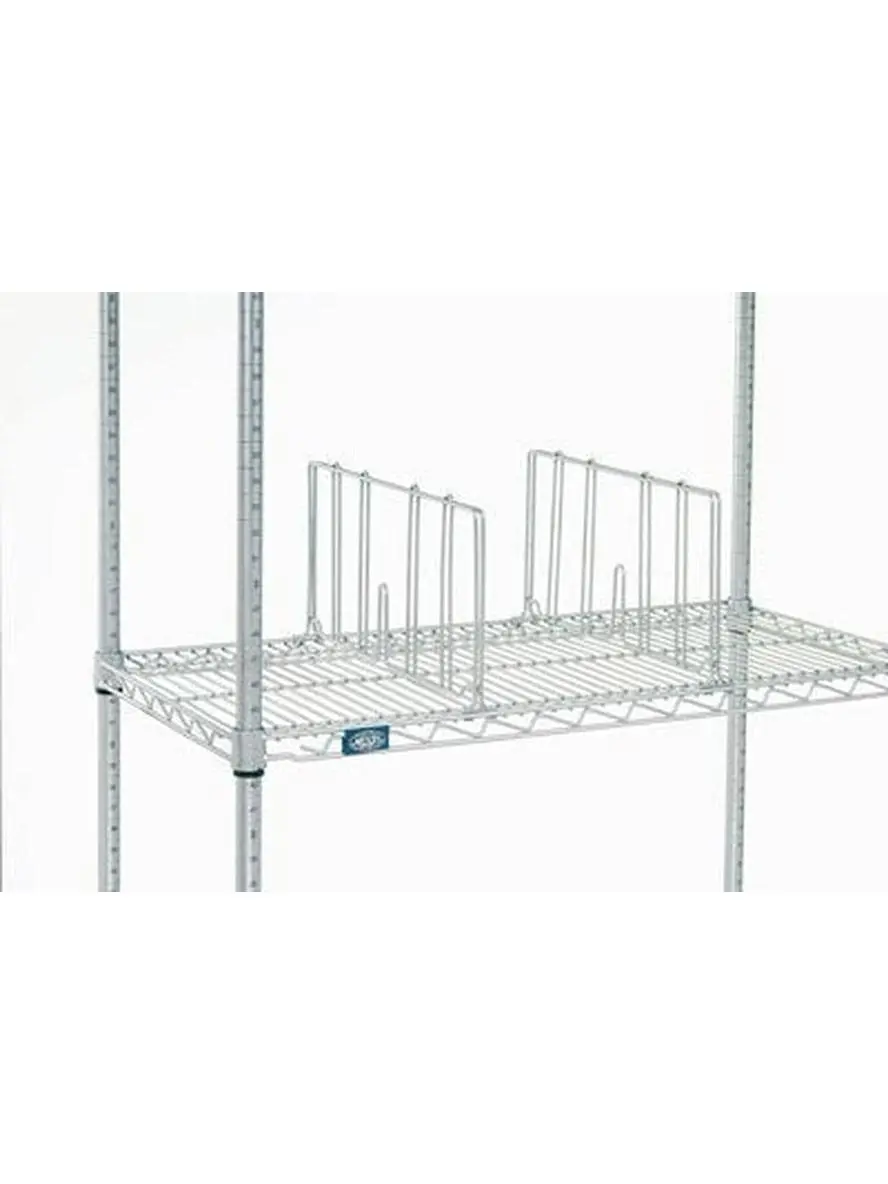 Nexel Industries AD824C Industrial Chrome Shelf Divider, 24x8 in, Indoor Furniture Storage Rack Organizer - Dividers for Room Organization, Dividers Room Dividers