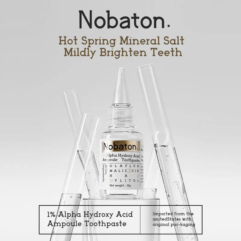 Nobaton Fruit-Acid Stain Polish Toothpaste – 1% AHA Targets Coffee/Tea Stains, Nano-Hydroxyapatite Enamel-Safe Whitening, Tartar Control,For Yellow Teeth