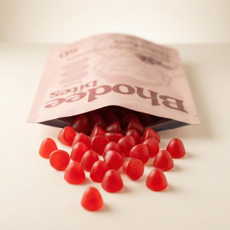 Bhodee Bites Ashwagandha Vitamin Gummies Chakra Berry Flavored 60 Count for Calm Focus & Stress Relief with Tart Cherry & L-Theanine Brain Boost Supplement Natural Fuel Supplements