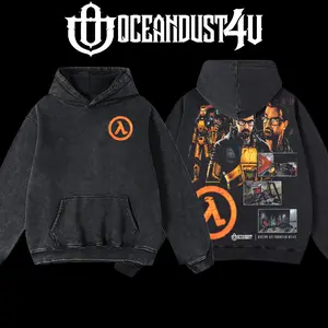 OceanDust4U Video Games 'Half Life I' Hoodie 100% Premium Cotton Oversized Fit Pre-Washed Classic Top American Made Unisex 230gsm Heavyweight