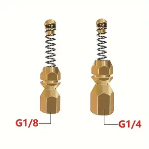 G1/4 and G1/8 High Pressure Drain Cleaning Nozzle Accessory, Spring Head for Sewer Pipe Unclogging Tools