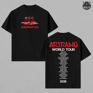 Bangtan Style Shirt – Kpop World Tour Vintage Oversized Graphic Tee, Korean Idol Fan Inspired Design Red Streetwear Aesthetic, Heavyweight Cotton Unisex Top, Gift for Music Fans