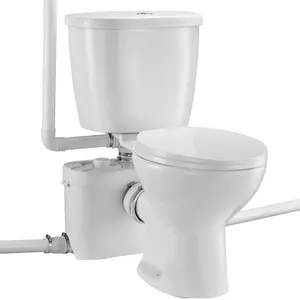 VEVOR Macerating Toilet System with Powerful 700W Macerator Pump, Rear Discharge and Upflush Toilet For Basement, Dual Flush Water Disposal, Macerating Toilet System Kit with 3 - Inlet, Space SavingVEVOR Super Brand Day