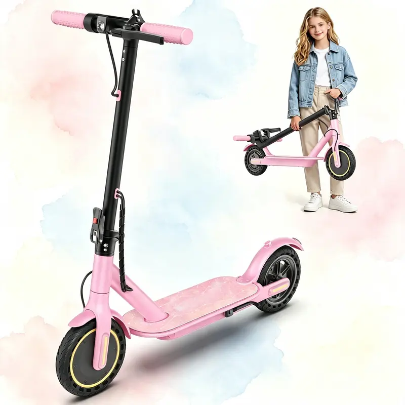 Kids Foldable Electric Scooter for Ages 6-10, 350W Motor, 19 MPH Max Speed, 12/16 Mi Max Range, 8.5" Solid Tires, Lightweight Design, Dual Braking System, Digital Display sohochic commuter portable