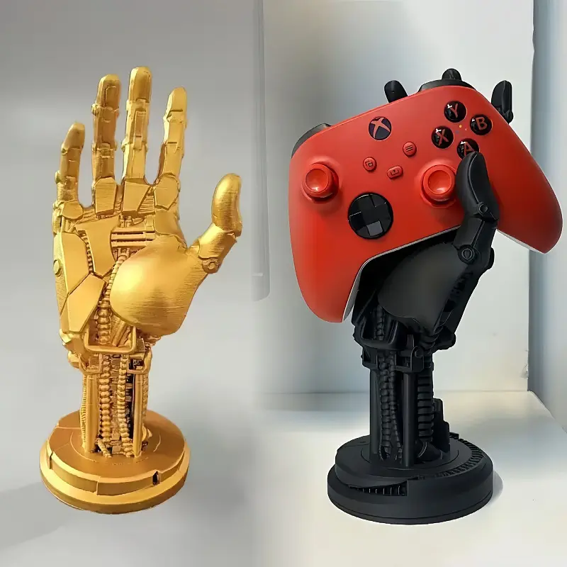 Unleash Your Cyberpunk Spirit! – Infinity Gauntlet-Inspired Resin Hand Stand, Multi-Functional Desk Organizer for Controllers, Phone & Pens, Cyber Art Decor for Gamers